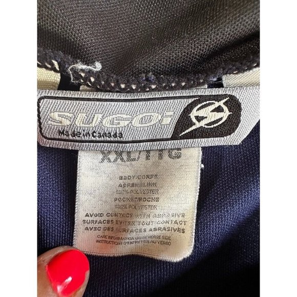 Sugoi Cycling 1/2 Zip Jersey Mens Size XXL Blue Black Short Sleeve Dry Fit - Picture 3 of 6